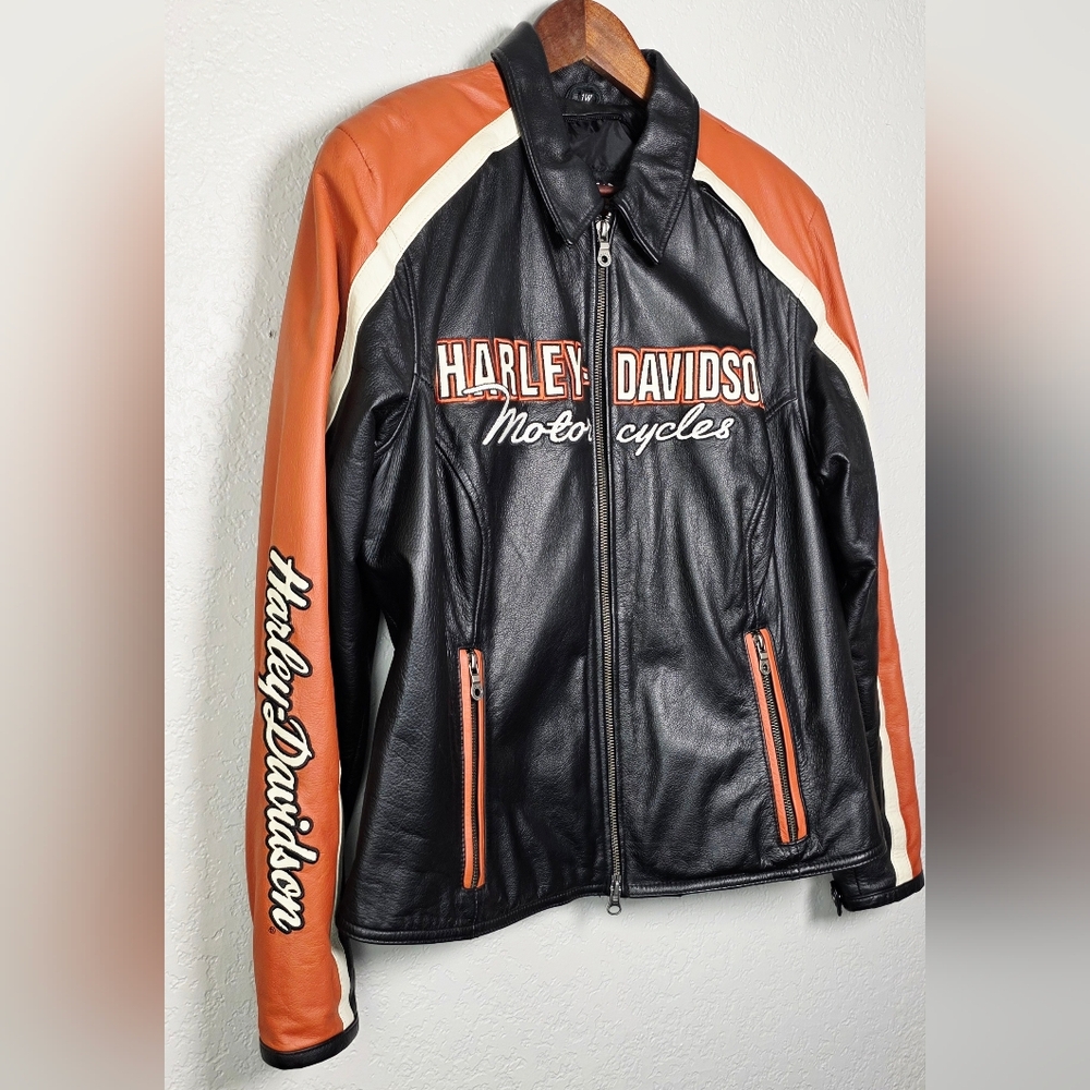 Harley Davidson Women's Bikercore Motorcycle Leather Jacket - Size 1W (18/20) - Picture 3 of 17